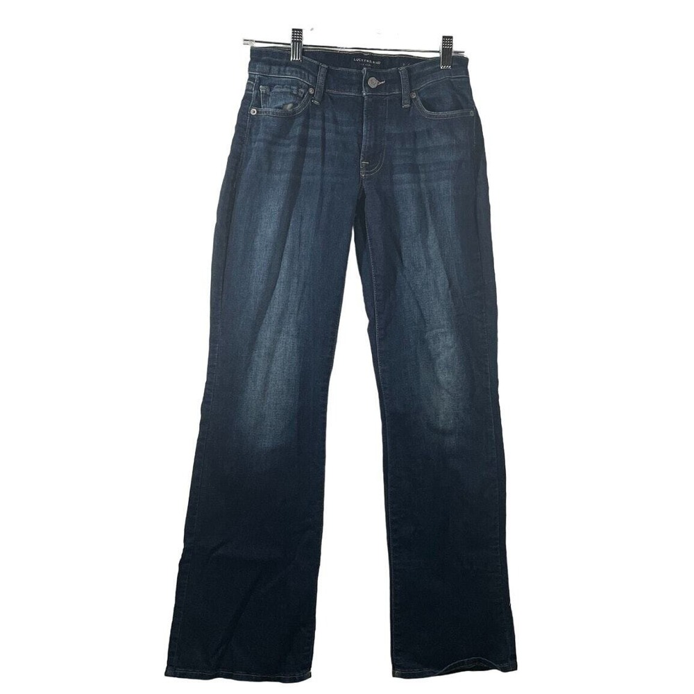 Lucky Brand Jeans Women's Size 2 Sweet Bootcut Blue Dark Wash Whiskering Stretch